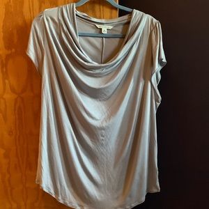 Banana Republic scoop cowl neck silver gray top